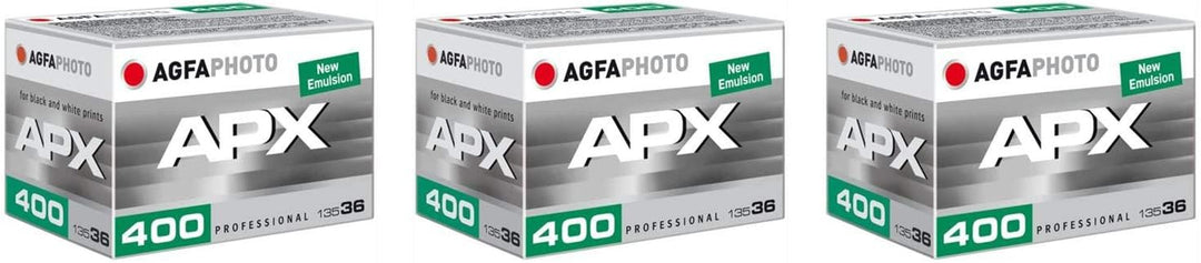 AgfaPhoto APX 400 Schwarz & 35 mm 36exp Folie Weiss , 3 Stück