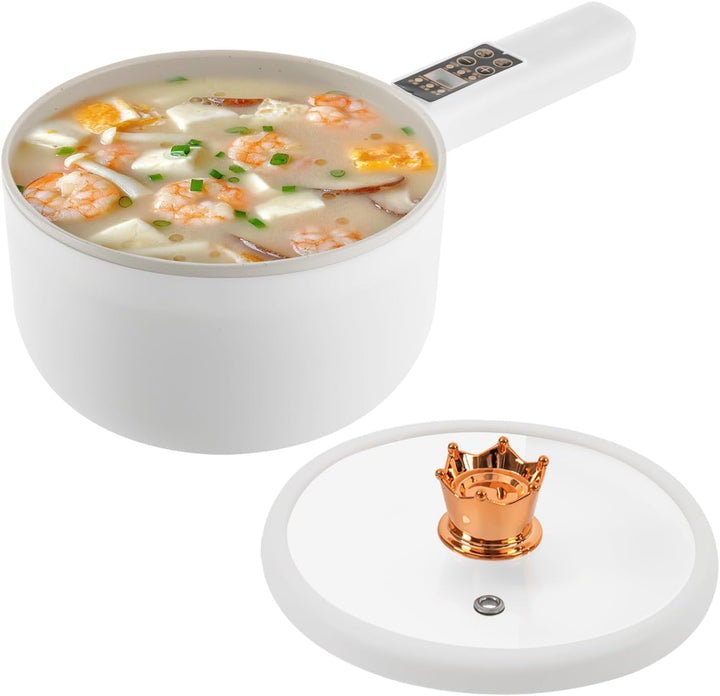 Elektrischer Hot Pot 1.6L mit Dämpfern Tragbare Antihaft Multikocher Suppentopf Schneller Kochtopf f
