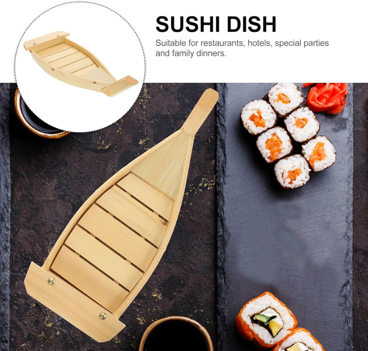Toyvian Holz Sushi Servierplatte Boot form Grosses Japanisches Snacktablett Sashimi Platte Für Resta