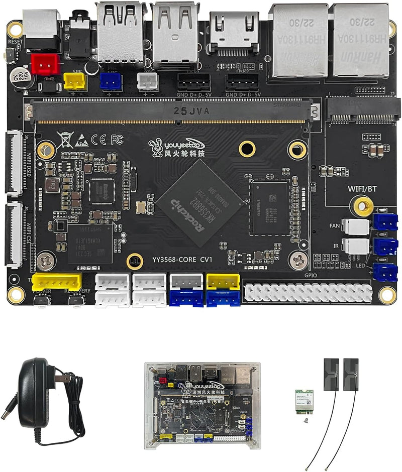 youyeetoo YY3568 Devkit,2GB LPDDR4 16GB Emmc, RK3568 Open Source Entwicklungsboard, Rich Interface 5