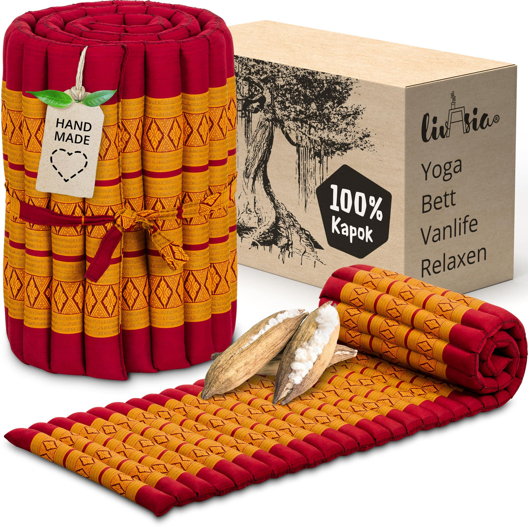 livasia Rollmatte Rollmatratze S schmal - 200x50x4,5cm - Gästebett Gästematratze 1 Person mit Muster