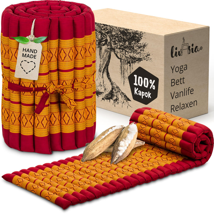 livasia Rollmatte Rollmatratze S schmal - 200x50x4,5cm - Gästebett Gästematratze 1 Person mit Muster