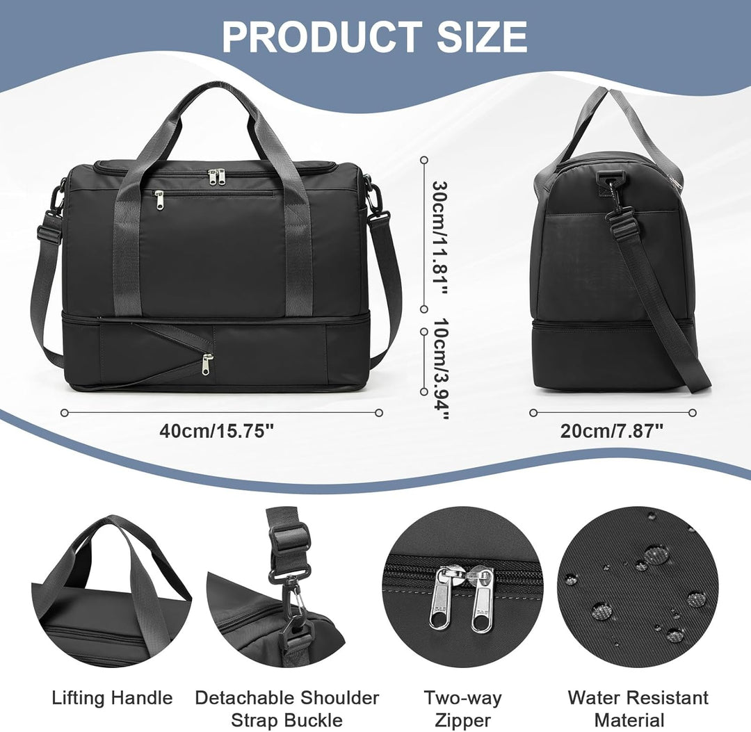 SEAFEW Reisetasche 24L, 40x30x20 Ryanair Handgepäck Tasche für Flugzeug Weekender Sporttasche Damen