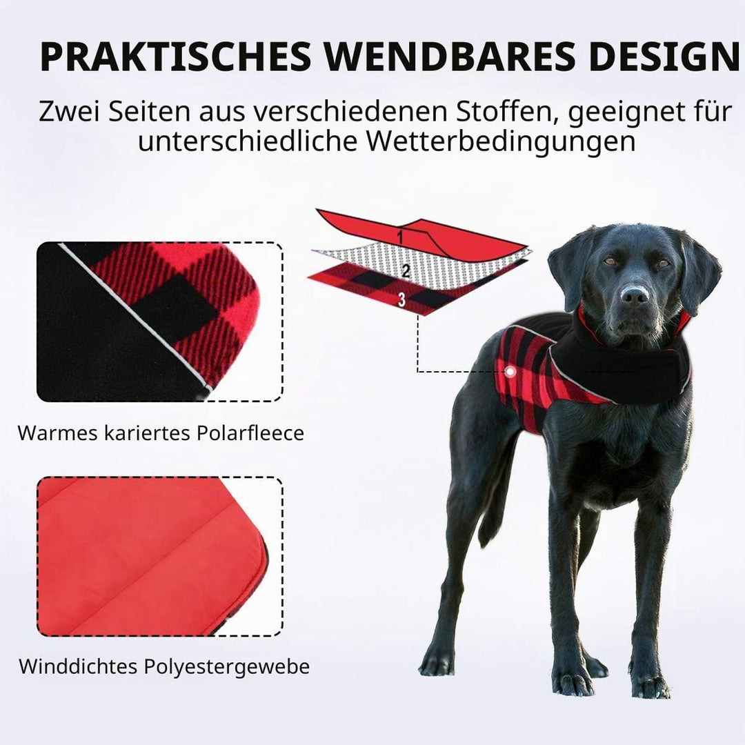 Warme Hundemantel Winter, Hundemantel mit Bauchschutz, Wintermantel für Hunde mit Reflektierend, Wen