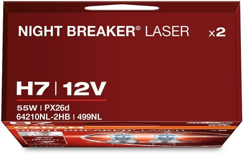 Osram Night Breaker Laser H7 next Generation, +150% mehr Helligkeit, Halogen-Scheinwerferlampe, 6421