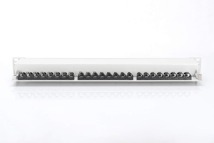 DIGITUS Patchpanel - 19-Zoll - Cat-6A - 24-Port RJ45 - Geschirmt - LSA Patch-Feld - Rack-Montage 1HE