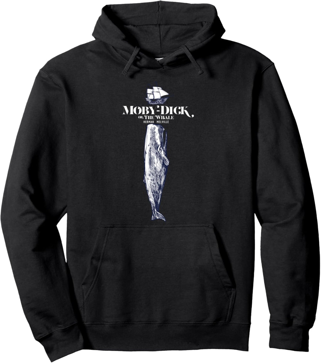 Moby Dick, Herman Melville whale t-shirt literary gift Pullover Hoodie