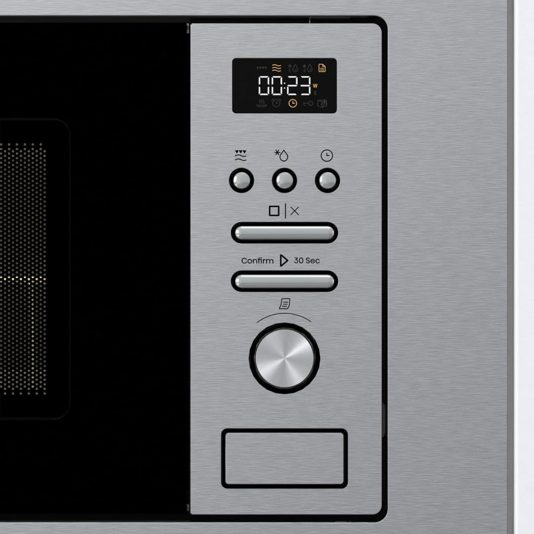 Hisense BIM320G41X Einbau-Mikrowelle, 1000 W, 20 l, Höhe 38,8 cm x Breite 59,5 cm, Edelstahl, 5 Leis