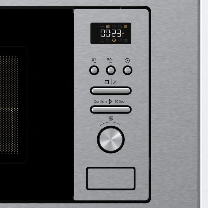 Hisense BIM320G41X Einbau-Mikrowelle, 1000 W, 20 l, Höhe 38,8 cm x Breite 59,5 cm, Edelstahl, 5 Leis