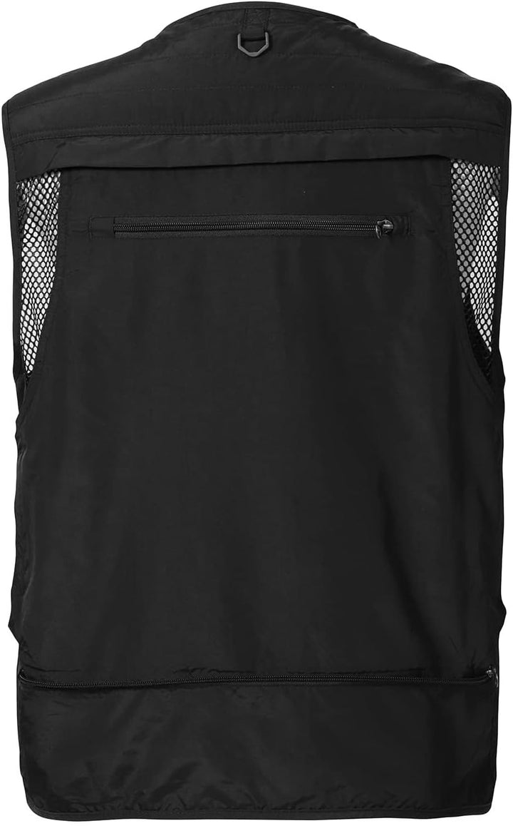 Vanchenl Herren Freizeit Safari Angeln Outdoor Arbeit Weste Jacke Foto Reise Cargo Mesh Weste Multi