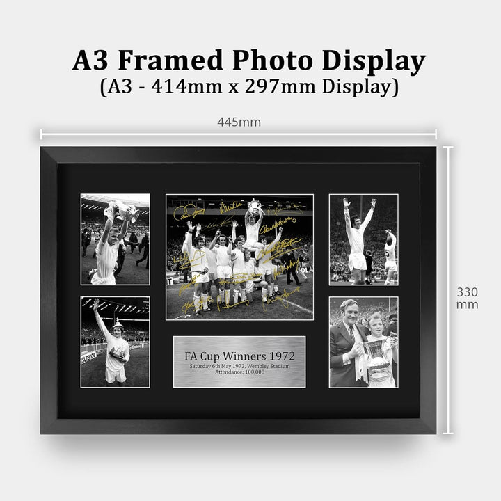 HWC Trading FR A3 Leeds United 1972 FA Cup Winners Autogramm-Display für Fussballfans und Fans, gera