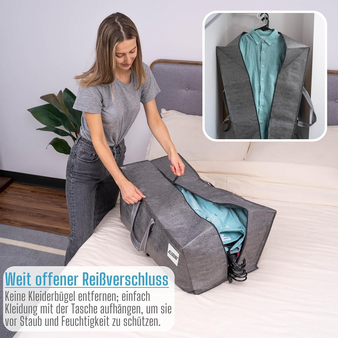 VENO 8-er Pack extra grosse Umzugstaschen mit Rucksackgurten, Umzugshelfer, Starke Griffe und Reissv