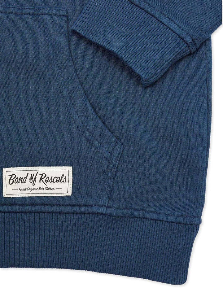 Band of Rascals Kinder Kapuzenpullover Plain aus Bio-Baumwolle 98-104 Blau, 98-104 Blau