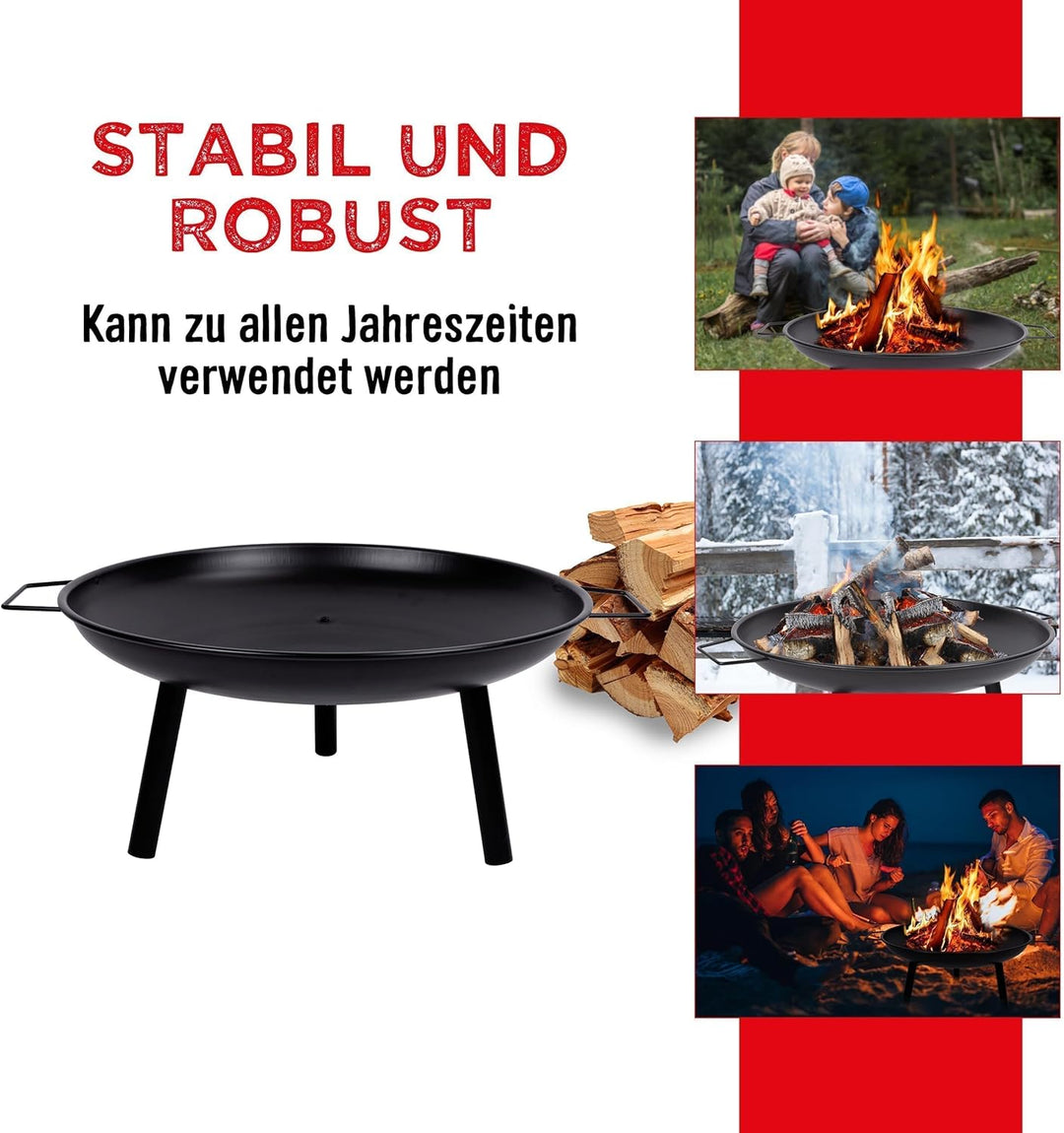 BBQ Collection Feuerschale Ø60 cm - Feuerkorb mit Griffen - Feuertonne für den Garten - Terrassenofe