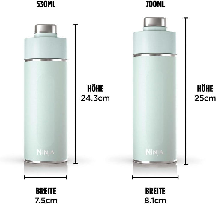 Ninja Thirsti Wasserflasche/Thermobecher to go, 530ml, auslaufsicherer Deckel, für kohlensäurehaltig
