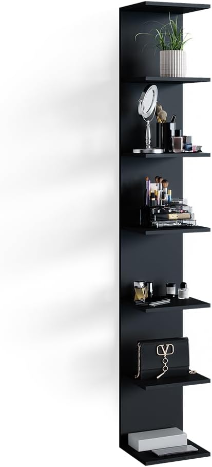 Vicco Wandregal Paolo, Schwarz, 30 x 190 cm Schwarz Einzelregal, Schwarz Einzelregal