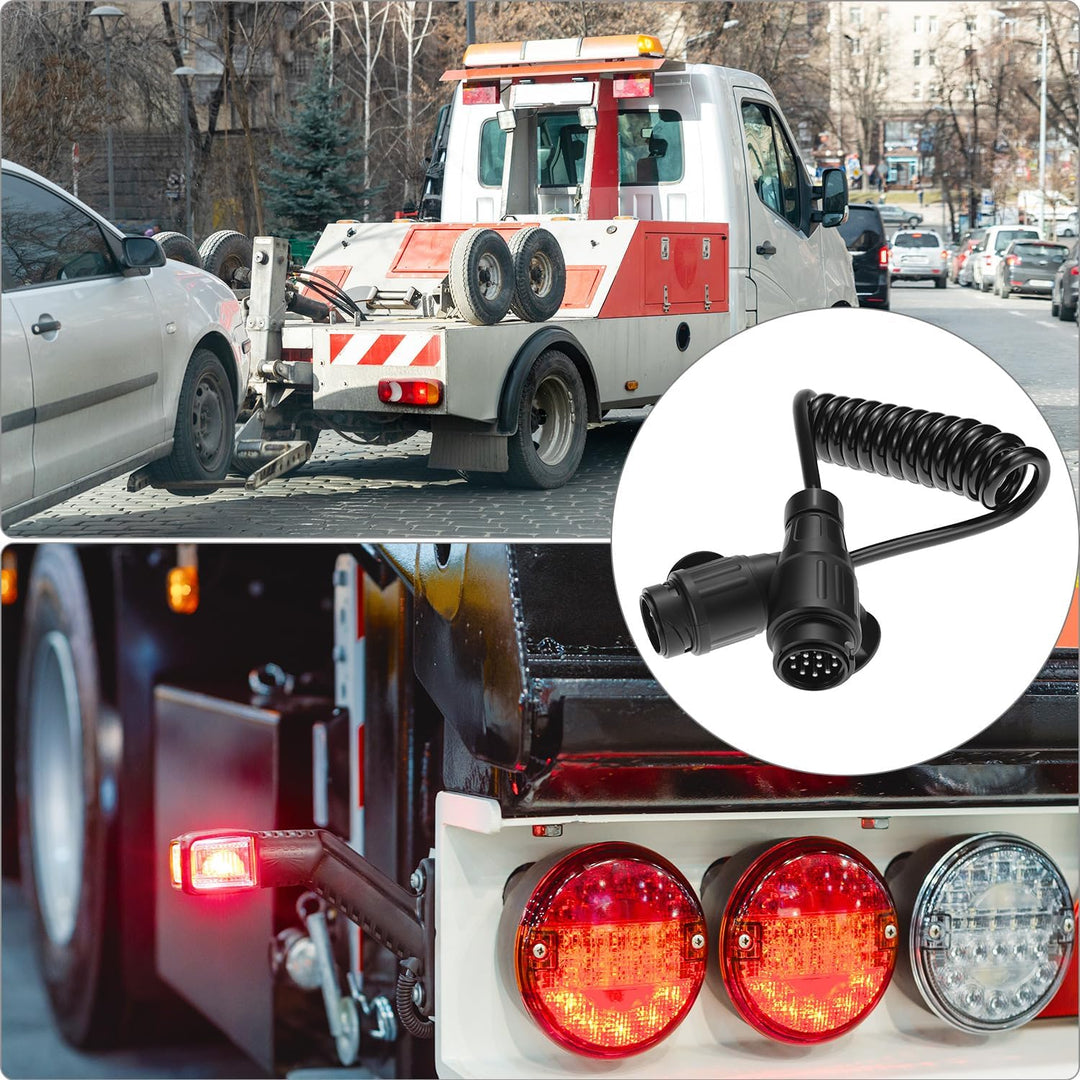 QWORK® 2M Anhängerkabel mit Stecker, 13 auf 13 polig, für 12 V Systeme - Wasserdicht und Langlebig 2