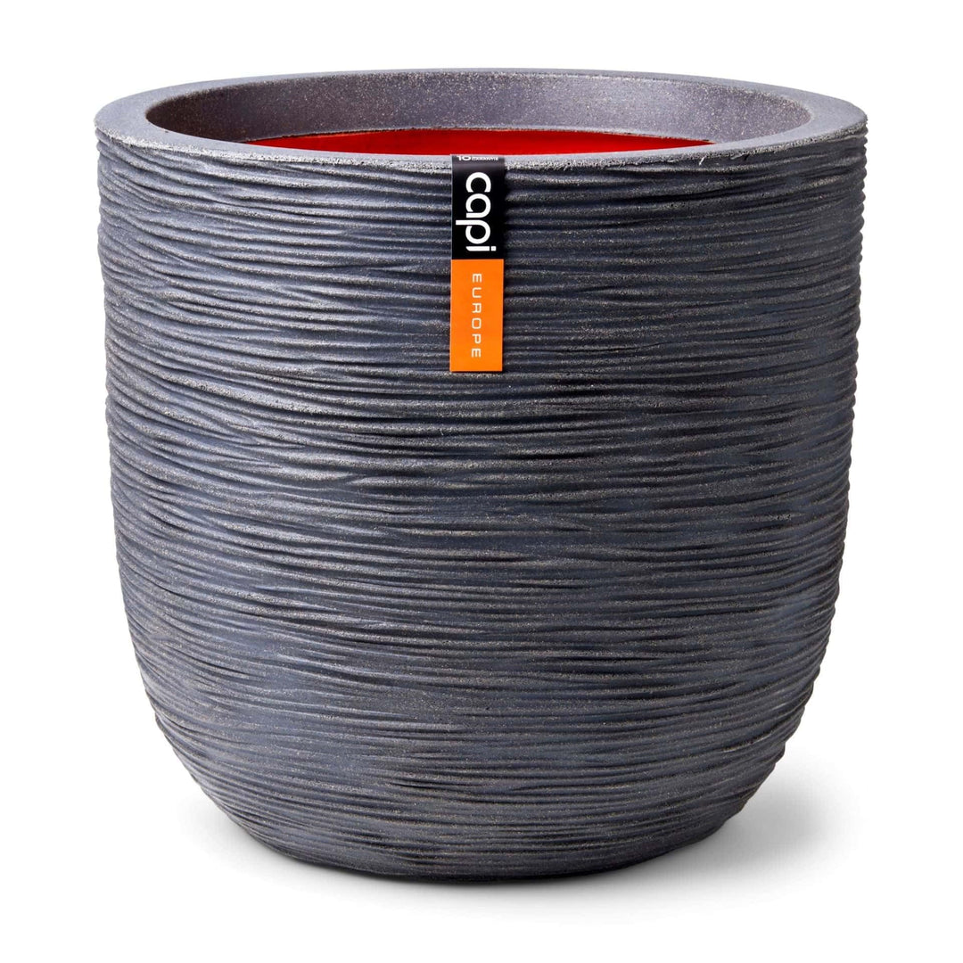 Capi Europe - Blumentopf Kugel Rib NL - 43x41 - Dunkelgrau - Öffnung Ø35 - Blumentopf für den Innen-