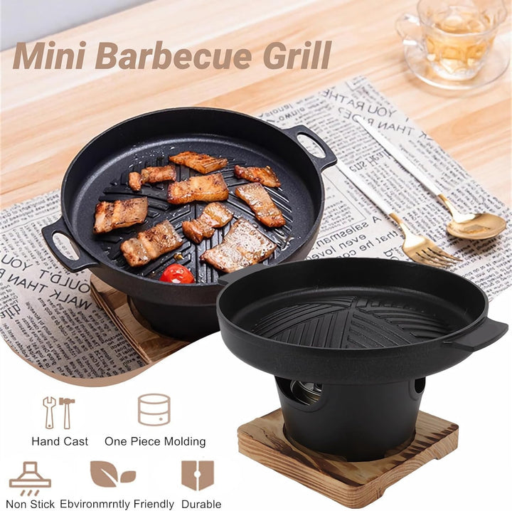 Mini-BBQ-Grill, Rauchfreier Japanischer Tischgrill für Den Innenbereich, Kleiner Grilltopf, Koreanis
