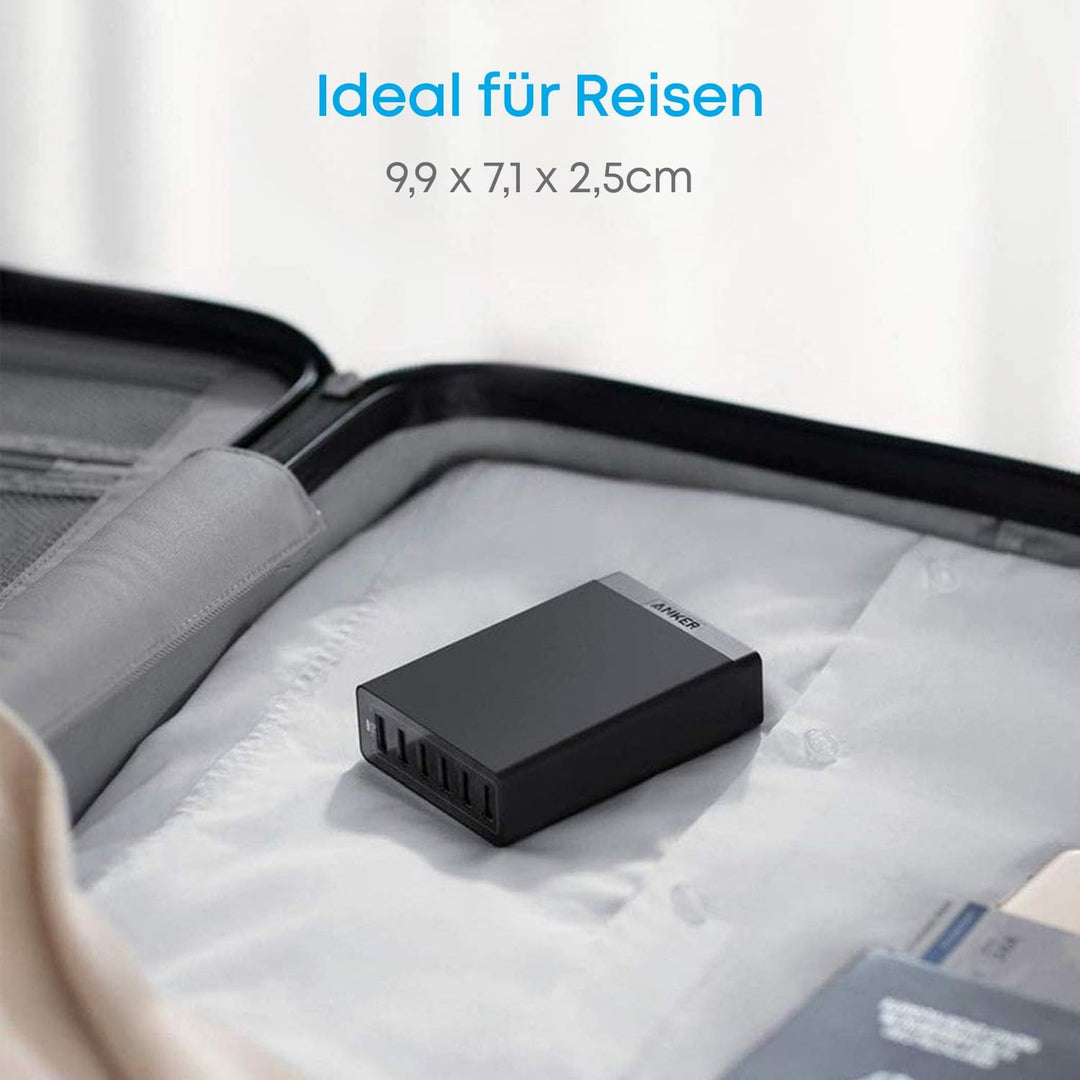 Anker PowerPort 6 (60W 6-Port USB Ladegerät) Family-Sized Desktop Ladeadapter mit PowerIQ Technologi
