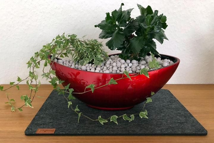 VIVANNO Dekoschale Schale Pflanzschale Mondana 16 x 39 x 20 cm, Rot Schwarz Hochglanz Rot Schwarz Ho