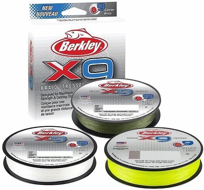 Berkley 9 x geflochtene Angelschnur 328 Yards Low-Vis Grün 9 Kilogramm, 328 Yards Low-Vis Grün 9 Kil