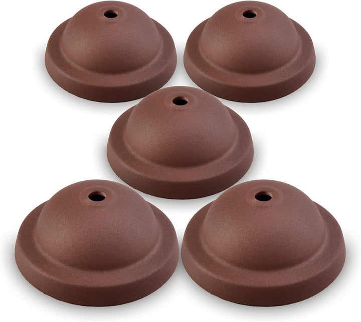 AMARCORDS - 5 Rosetten aus Porzellan für Pendelleuchten mit farbig gewölbten Keramikgehäusen CORTEN