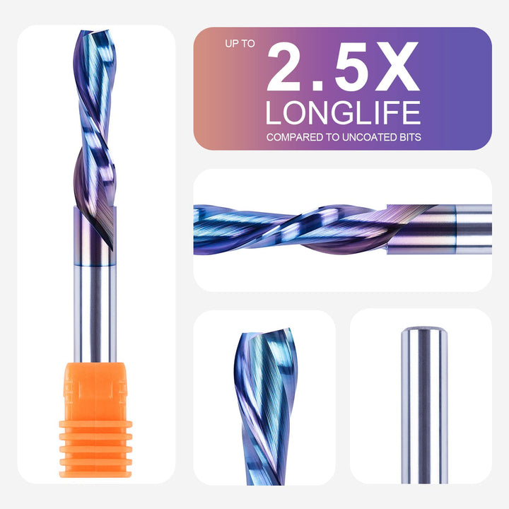 SpeTool Spiralnutfräser 8mm Schaft Downcut 32mm Schnittlänge Nutfräser Spiralfräser mit SPE-X Beschi