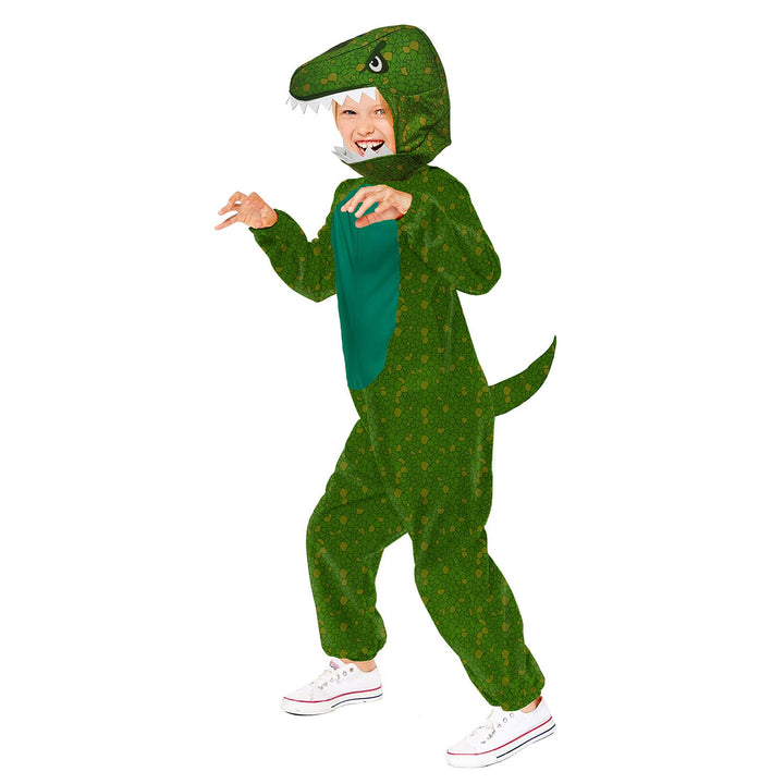 Amscan - Unisex Kids Green Dinosaur Onesie Age: 3-12 Years 128, 128