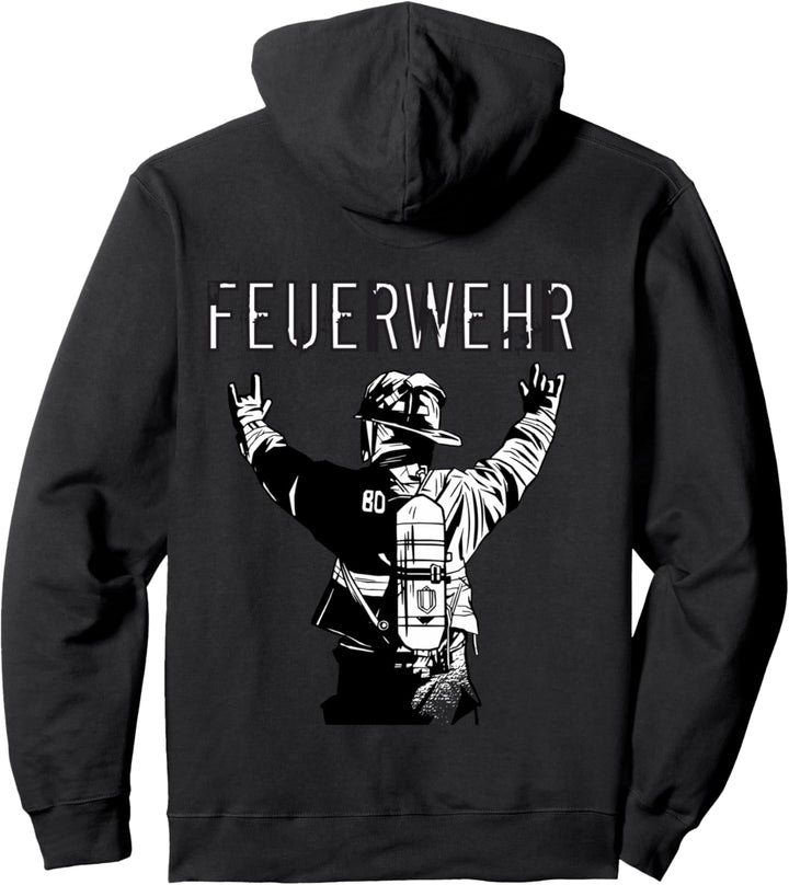 Feuerwehr Retten Löschen Bergen Schützen Rückseitendruck Pullover Hoodie
