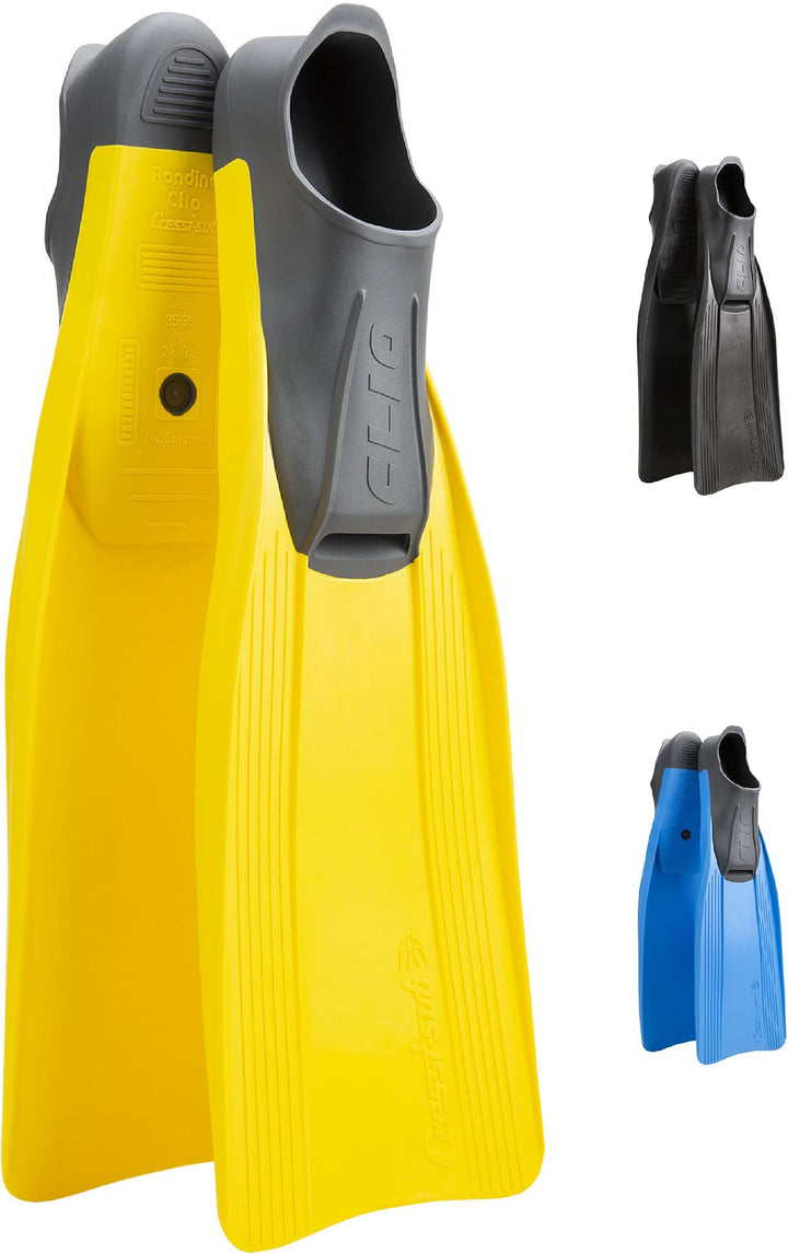 Cressi Clio zum Flossen Schwimmen, Apnoe und Schnorcheln 37/38 Gelb, 37/38 Gelb