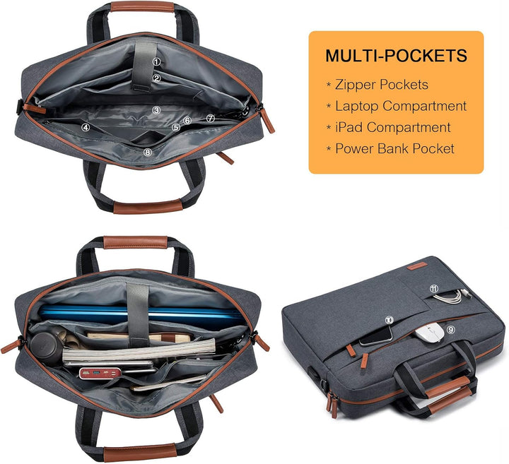 LOVEVOOK Laptop Tasche 15.6 Zoll Notebook Tasche 15.6 Zoll Wasserdicht Aktentasche Herren Schulterta