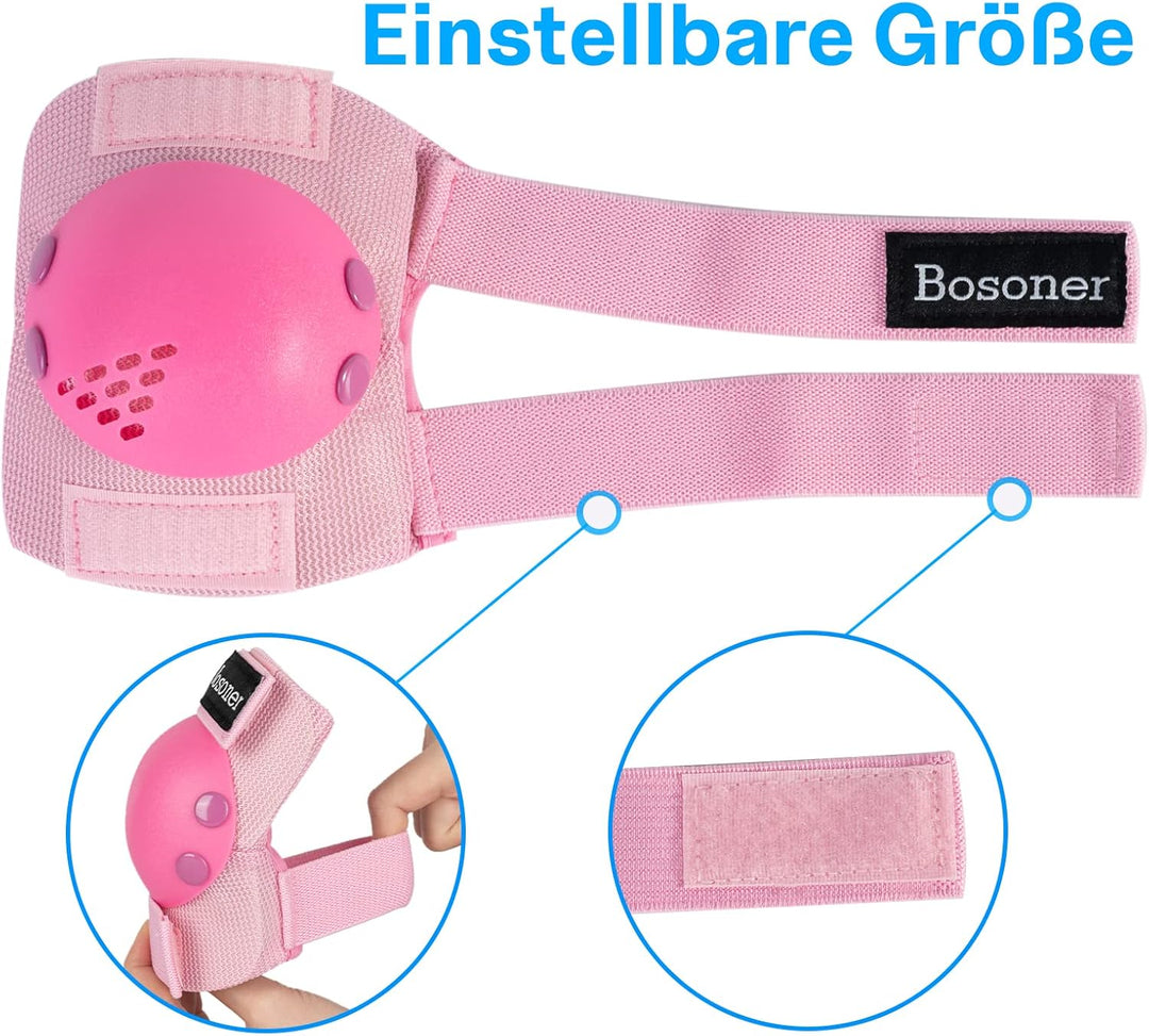 BOSONER Knieschoner Kinder Schoner Inliner Protektoren 6er Set Schützer Inliner Inline Skates Knie U