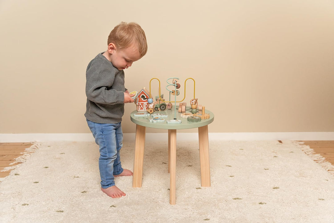 Little Dutch 7141 Holz Aktivitätstisch/Spieltisch Bauernhof grün - Little Farm