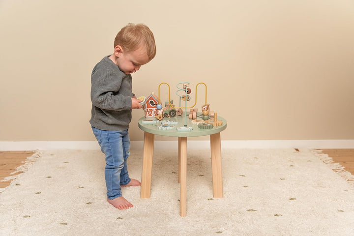 Little Dutch 7141 Holz Aktivitätstisch/Spieltisch Bauernhof grün - Little Farm