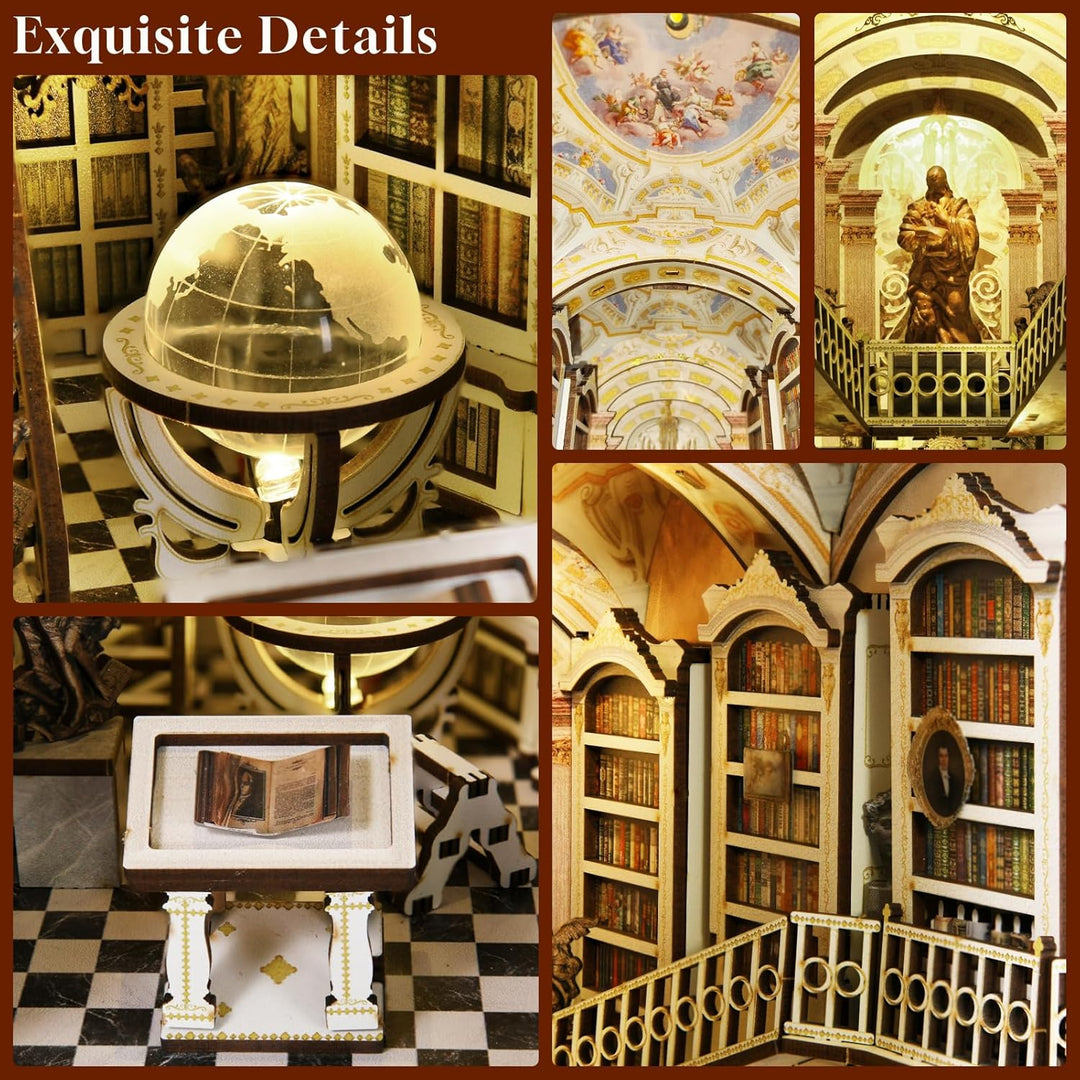 Book Nook Kit - Miniatur-DIY - Puppenhaus - 3D-Holzpuzzle - Buchstütze - Bücherregal - Dekoration mi