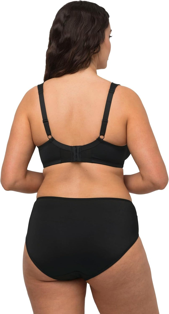 Ulla Popken Damen Bügel, Mesh-kante, Cup B-F BH 85B Schwarz, 85B Schwarz