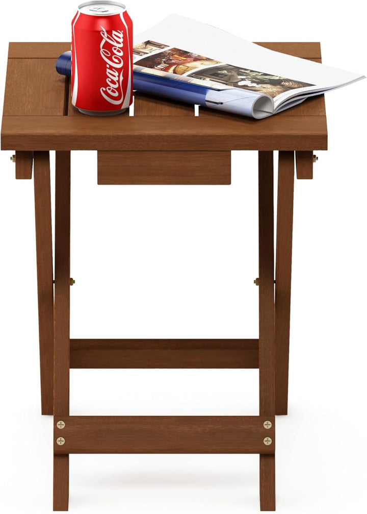 Furinno Tioman Outdoor Klapptisch aus Teaköl, Natur, 34.8 x 35.81 x 42.67 cm Holz Klein, Holz Klein