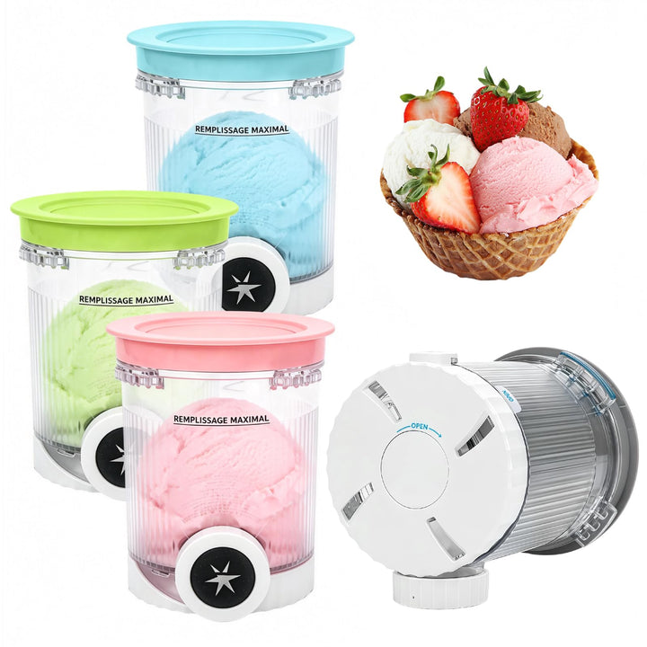 4 Stück Creami Behälter für Ninja Swirl Creami NC700 NC701EU Serie, Eiscreme Behälte 480ML BPA-Frei