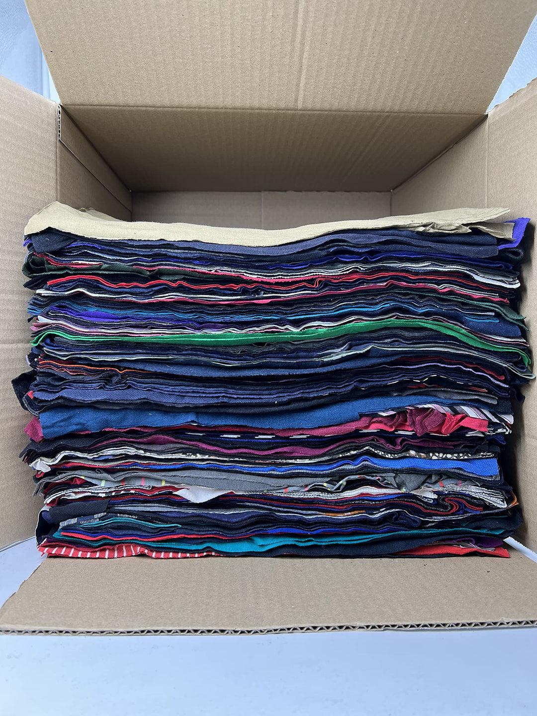 gestanzte Baumwollputzlappen im 10 kg Karton, 38 x 38cm (Trikot bunt), Trikot Bunt