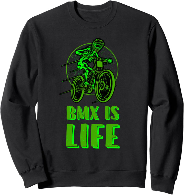 Ironisches Skelett auf BMX - BMX ist Leben Sweatshirt