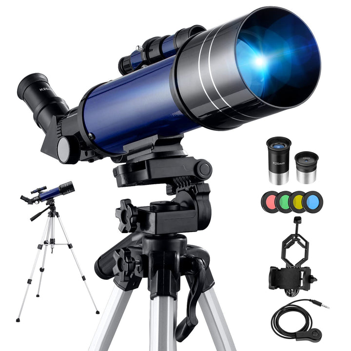 Astronomisches Teleskop mit Stativ, Pro 400/70 FMC Optisches Refraktor-Glas-Teleskopen Fernrohr für