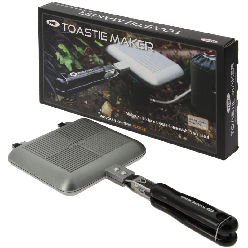 NGT Gun Metall Toastie Maker Bankside Toaster, Karpfenangeln, Kochen, Camping, Würstchen, Frühstück