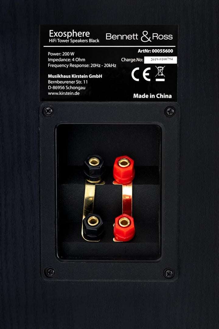 Bennett & Ross Exosphere 4-Wege HiFi Standlautsprecher Paar (200W RMS, 6,5" Subwoofer, 6,5" Tieftöne