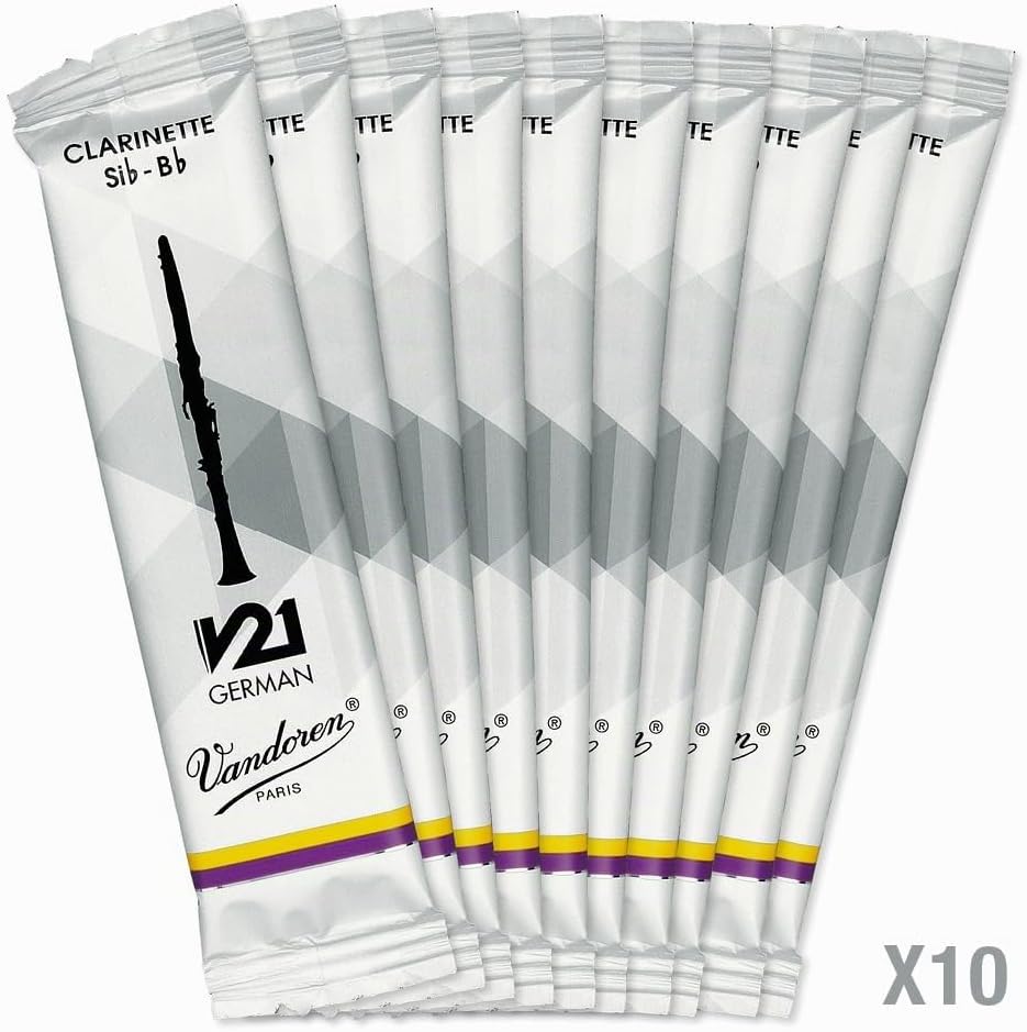 Vandoren CR8625 V21 German Klarinetten Blätter, 10 Einheiten, Stärke 2,5 Strength : 2.5, Strength :