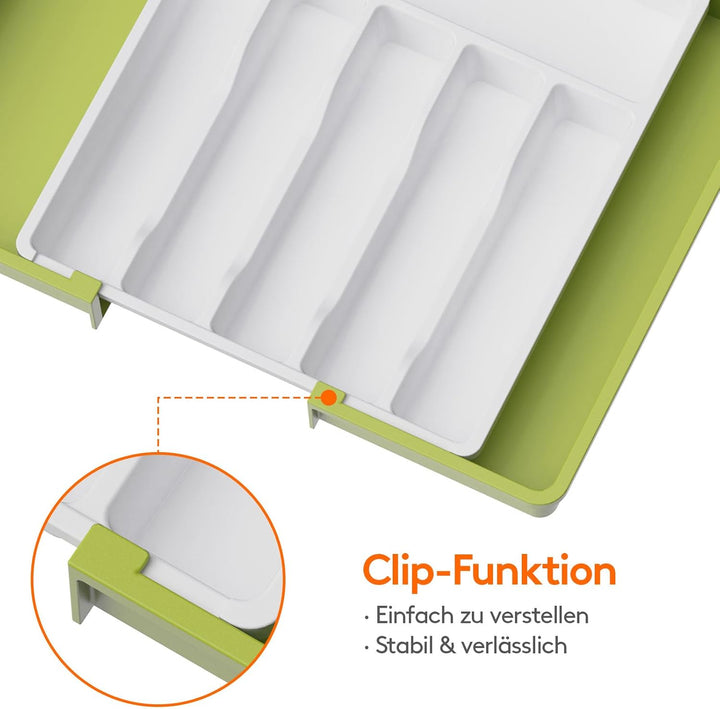 Lifewit Besteckhalter, erweiterbarer Utensilienhalter für Schublade, verstellbarer Besteckkasten, ko