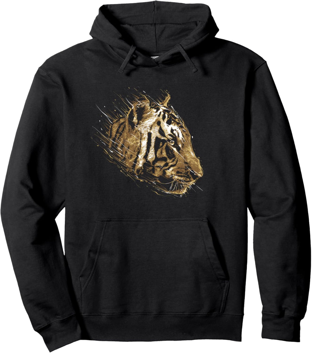 Tiger Tiermotiv Wildkatzen Wildnis Natur Katzen Pullover Hoodie