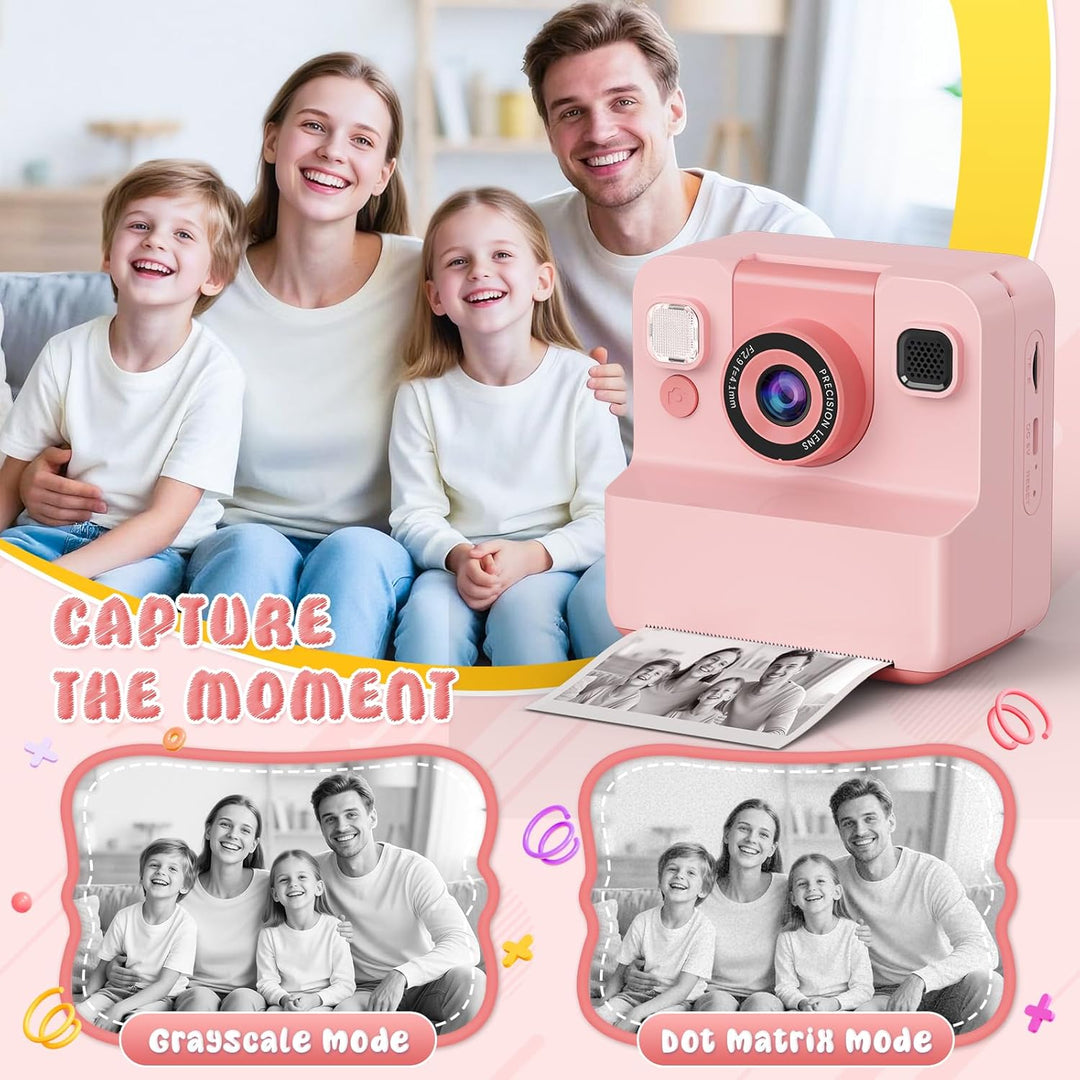 Sofortbildkamera Kinder Kamera,2.4" HD Bildschirm Kinderkamera mit 32GB Spielzeug ab 3 4 5 6 Jahren