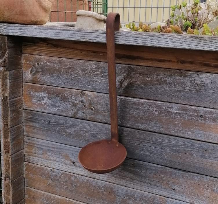 terracotta-toepfe-de Kelle ca.37 cm lang aus Metall Edelrost Rost Deko Garten Sommer Terrasse Balkon