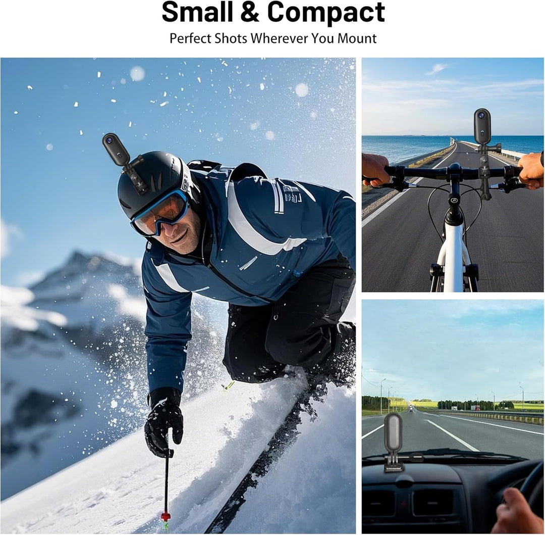 4K Mini Action Kamera mit 64 GB Karte, Wasserdicht, Daumengrosse Freisprech-Aufnahme-Körperkamera, T
